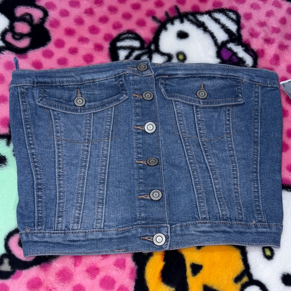 Blue Denim Corset Top